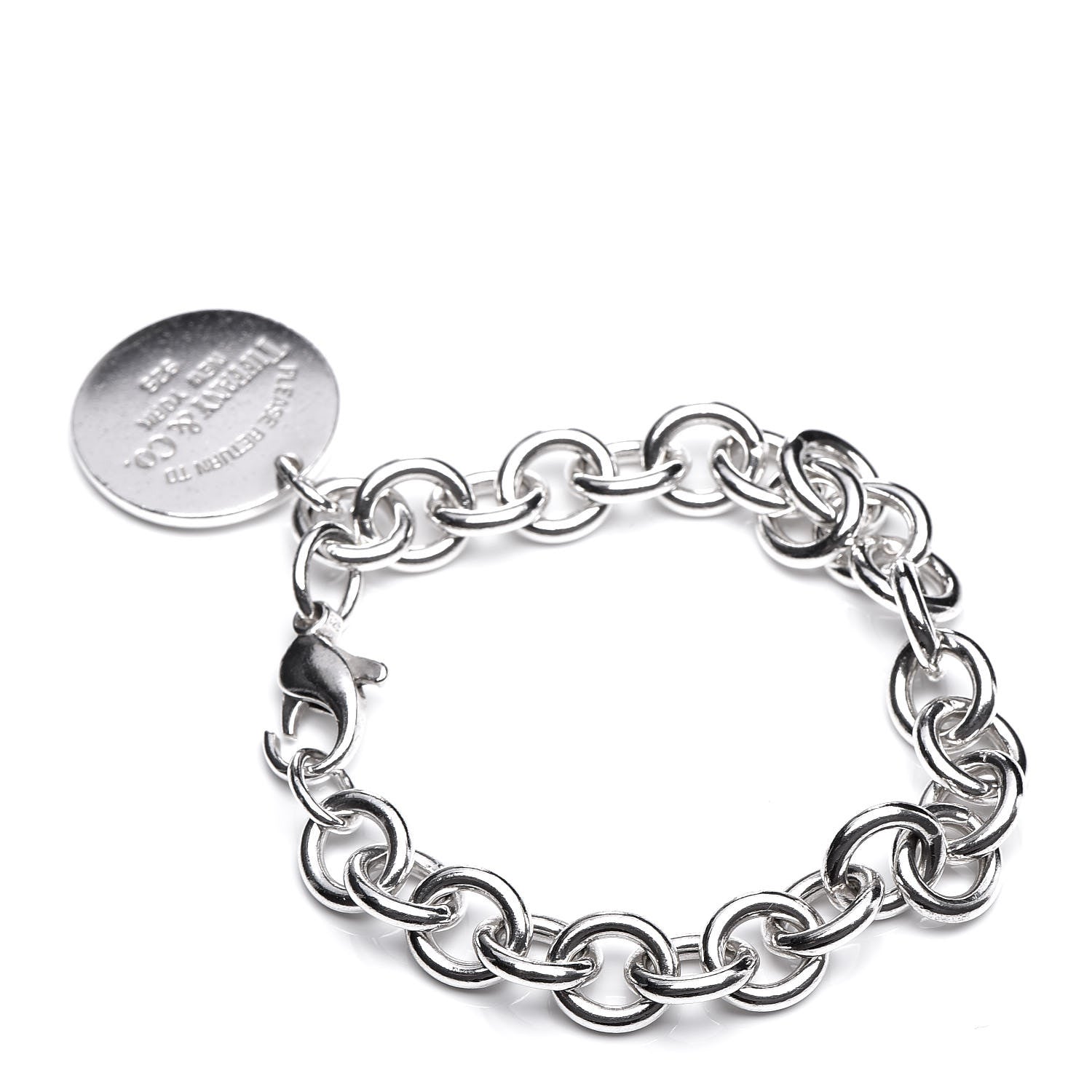 Tiffany Sterling Silver Return to Round Tag Charm Bracelet 3 of 5