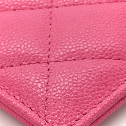 Chanel Caviar Quilted Vertical Card Holder Pink 8 of 11