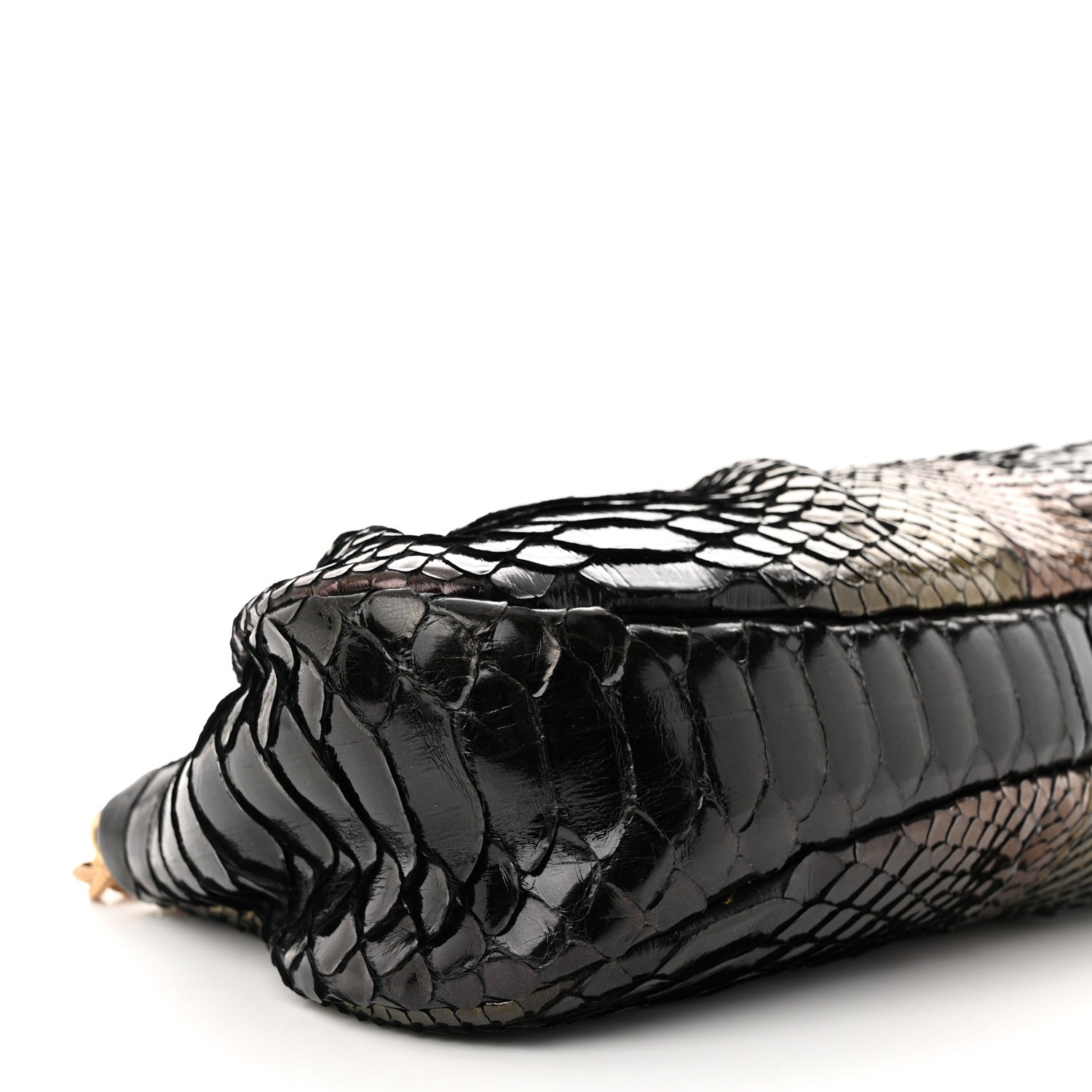 Chanel Metallic Snakeskin Clutch Black Multicolor 9 of 10