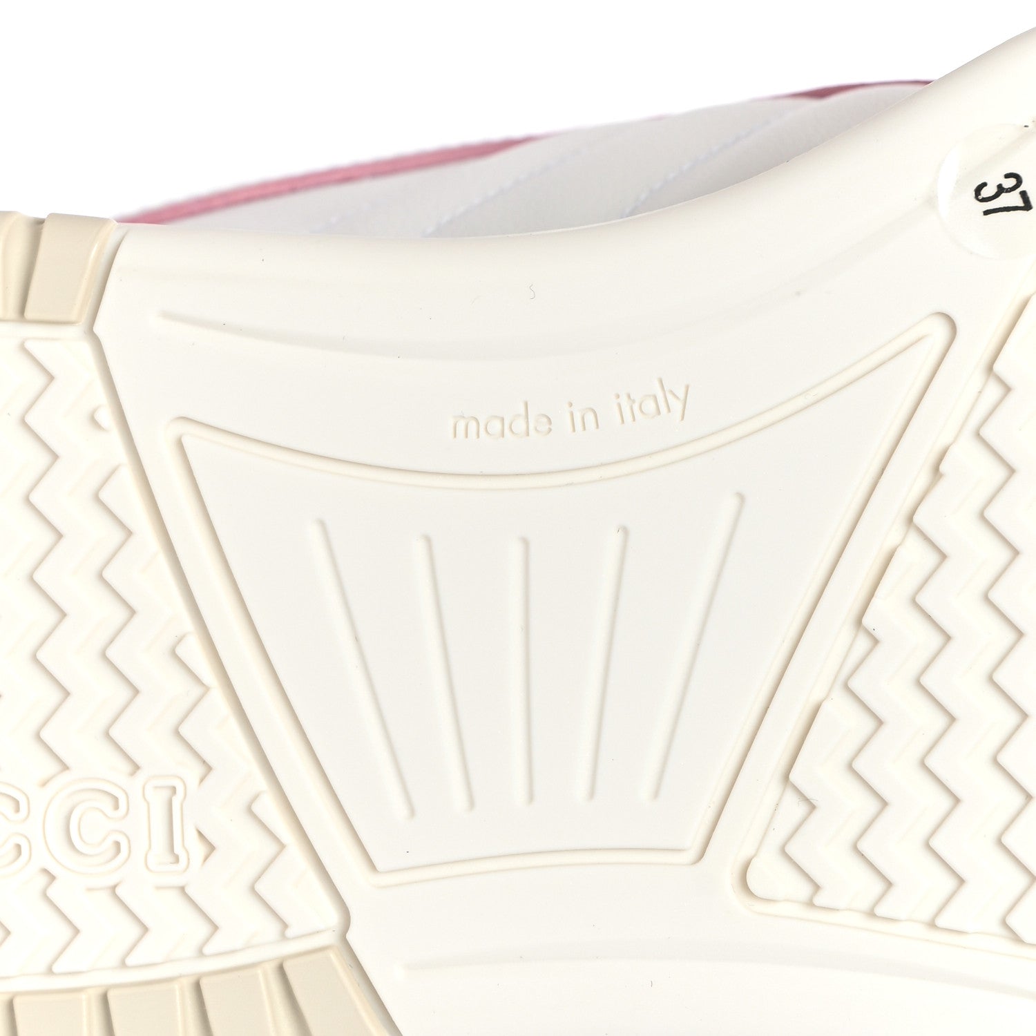 Gucci Calfskin Womens Re-Web Sneakers 37 White Pink 6 of 9