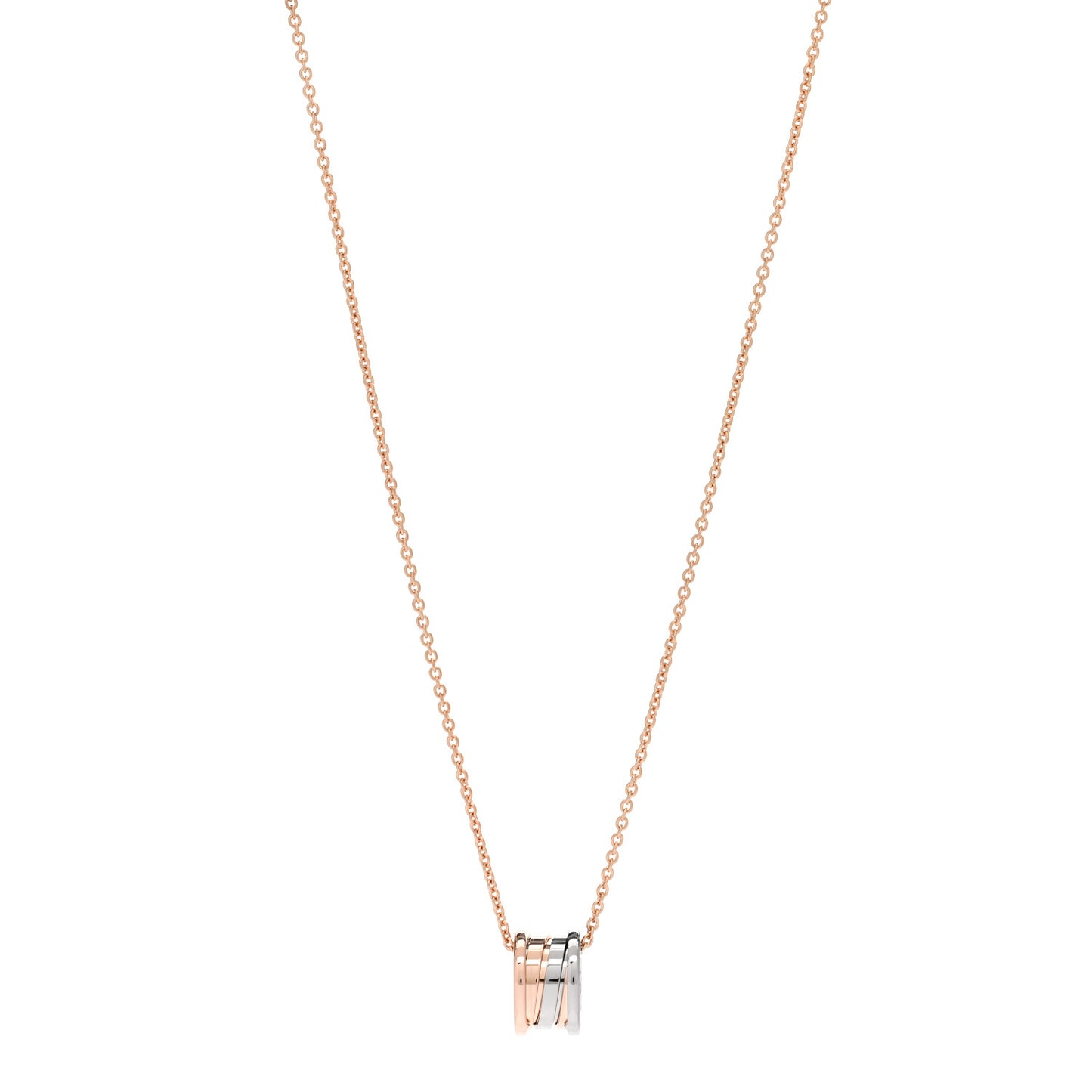 18K Rose White Gold B.Zero1 Pendant Necklace