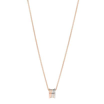 Bulgari 18K Rose White Gold B.Zero1 Pendant Necklace 1 of 6