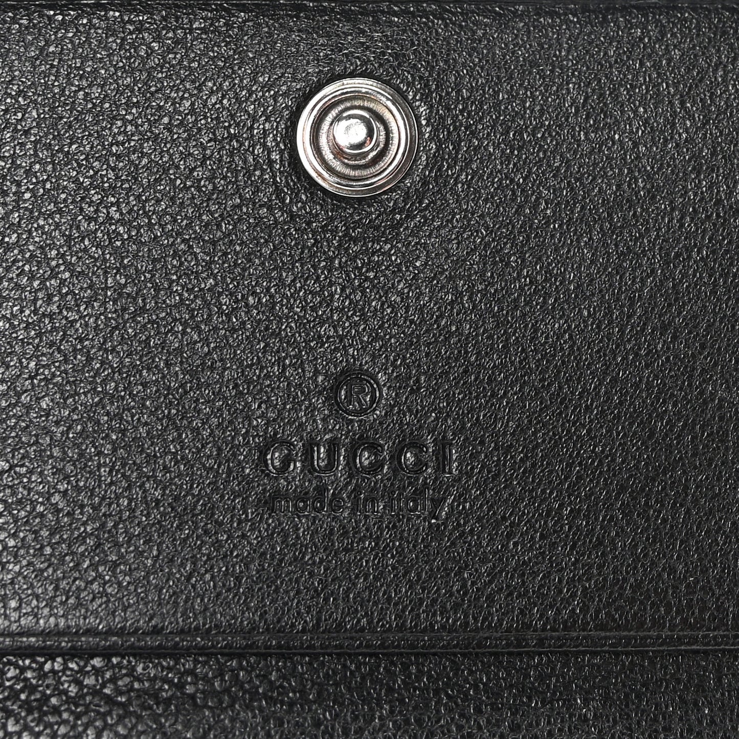 Sakai Be Green Calfskin Diagonal Stitched Blondie Card Case Wallet Black