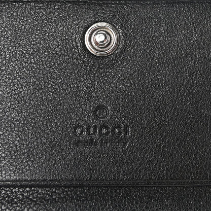 Gucci Sakai Be Green Calfskin Diagonal Stitched Blondie Card Case Wallet Black 6 of 8