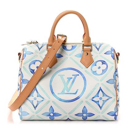 Louis Vuitton Monogram Tiles By The Pool Speedy Bandouliere 25 Lagoon Blue 1 of 10