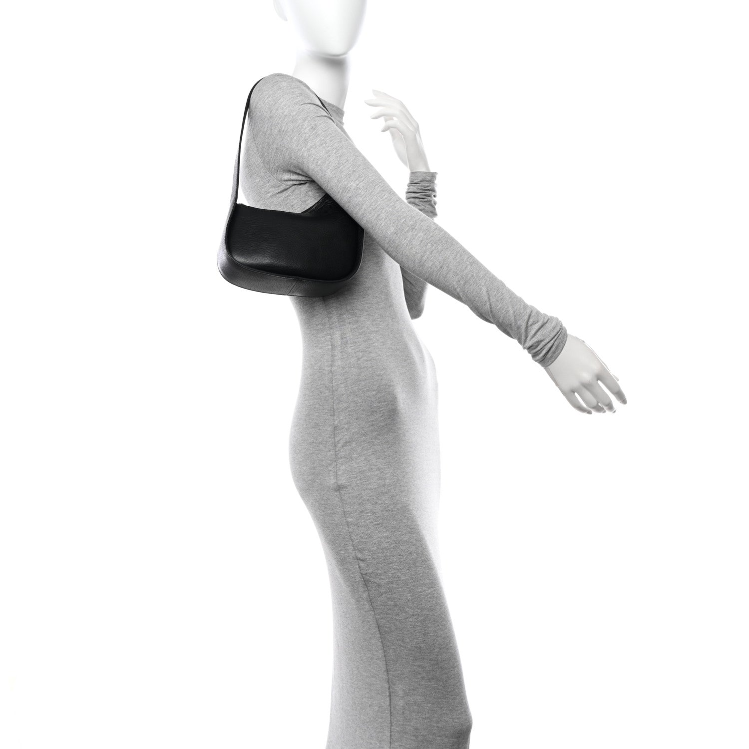 The Row Grained Calfskin Half Moon Shoulder Bag Black 2 of 10
