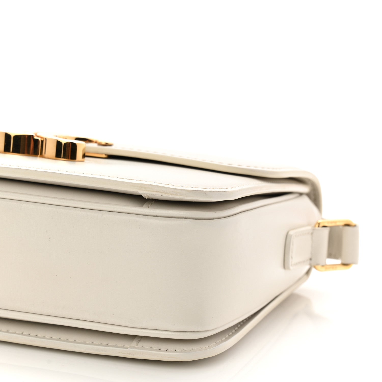 Celine Shiny Calfskin Teen Triomphe Arctic White 10 of 13