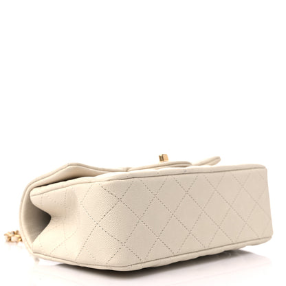 Chanel Caviar Quilted Mini Top Handle Rectangular Flap Beige 4 of 12
