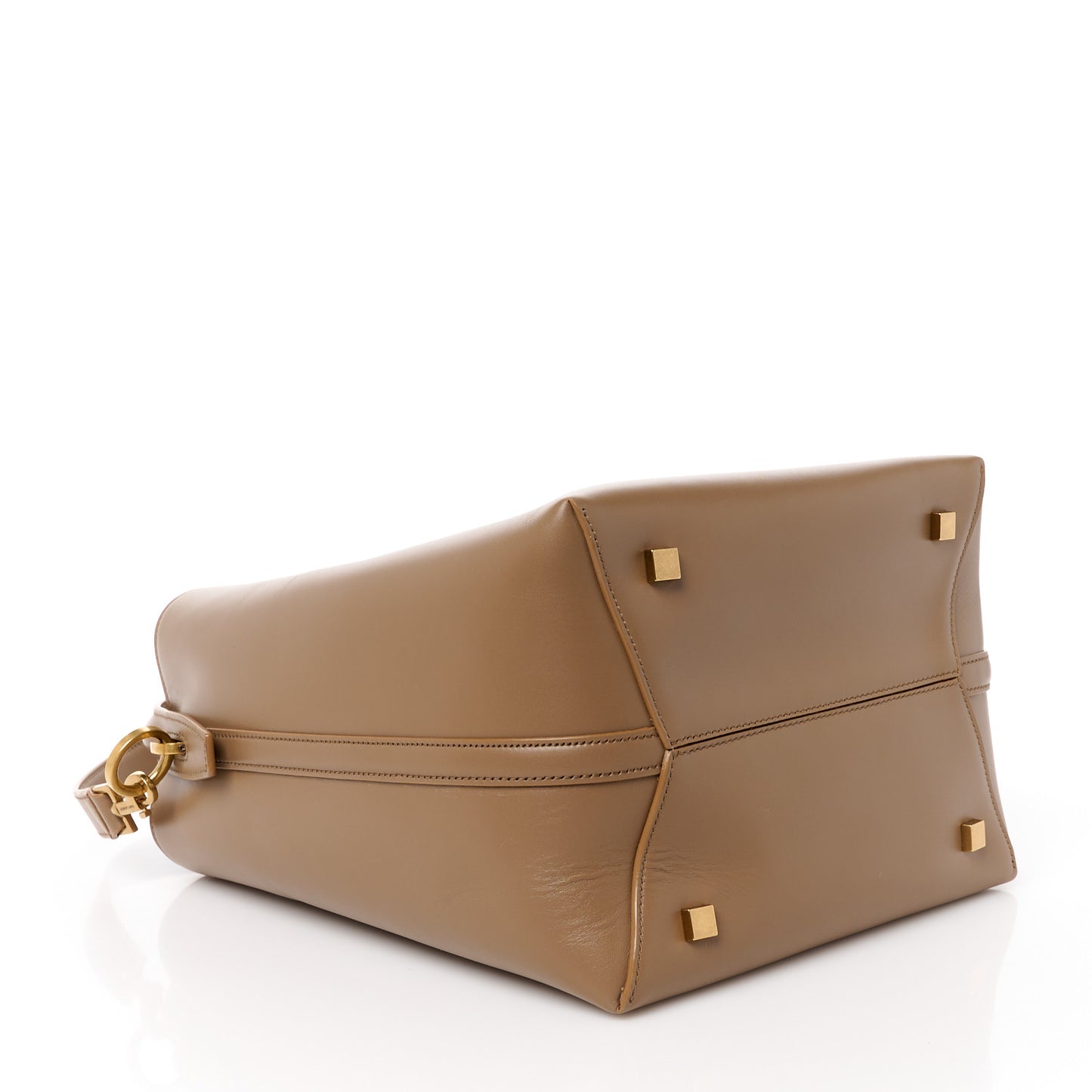 Shiny Calfskin Le 37 Bucket Bag Dark Cork
