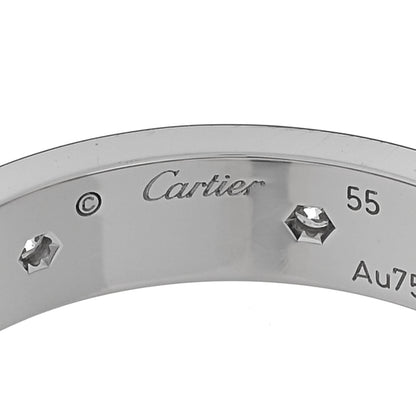 Cartier 18K White Gold 8 Diamond 4mm Wedding Band LOVE Ring 55 7.25 4 of 6