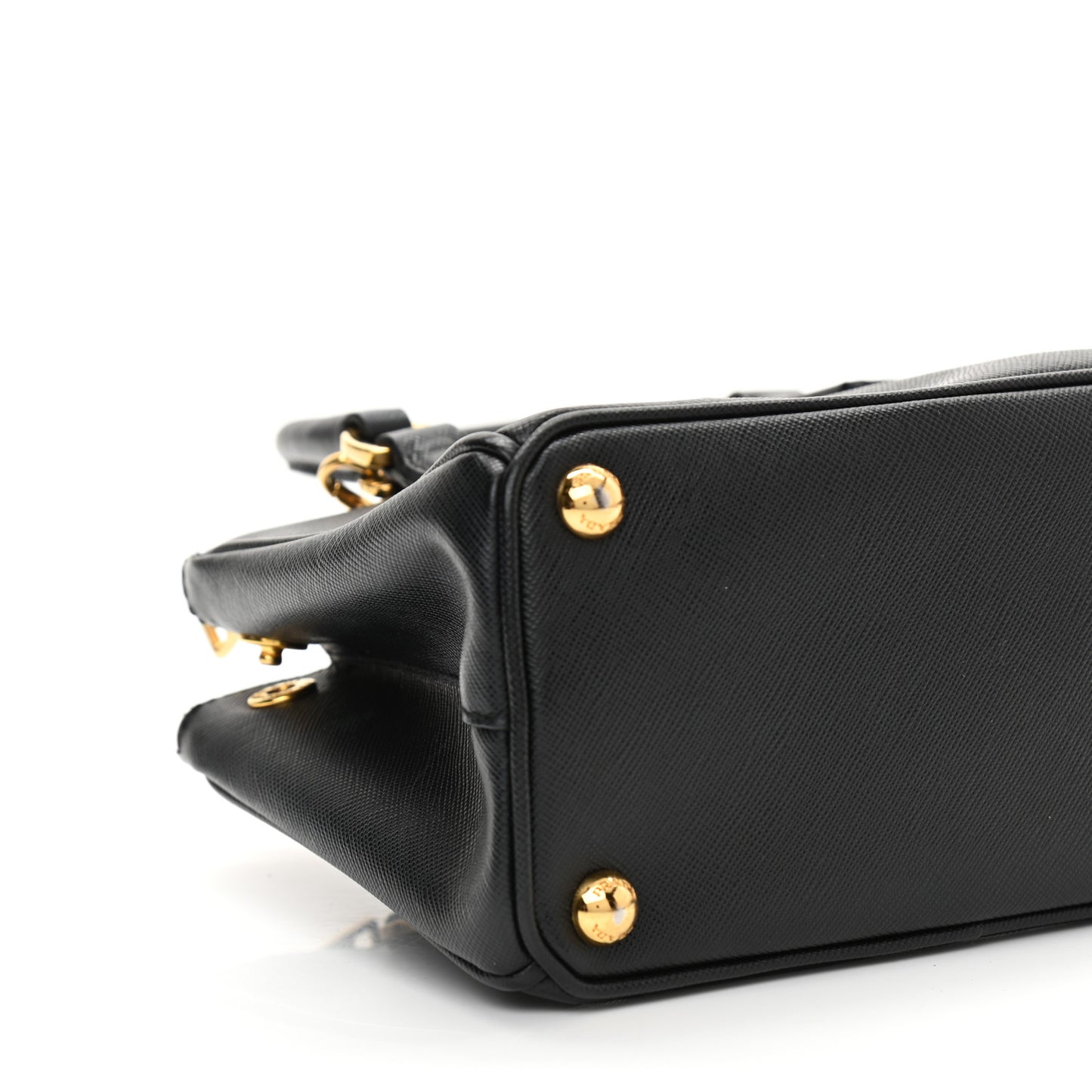 Saffiano Mini Galleria Double Zip Tote Black