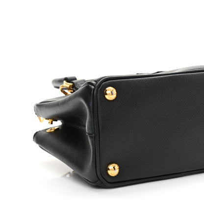 Prada Saffiano Mini Galleria Double Zip Tote Black 8 of 11