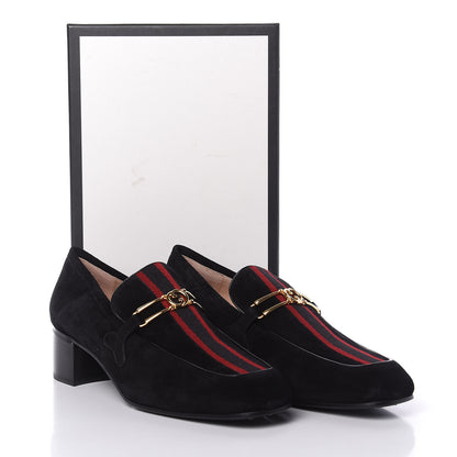 Gucci Suede Web Womens Loafers 42 Black 12 of 12