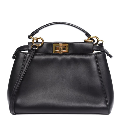 Fendi Nappa Mini Peekaboo Iconic Satchel Black 1 of 11