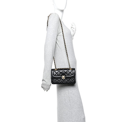 Chanel Shiny Lambskin Quilted Mini Flap Black 2 of 11