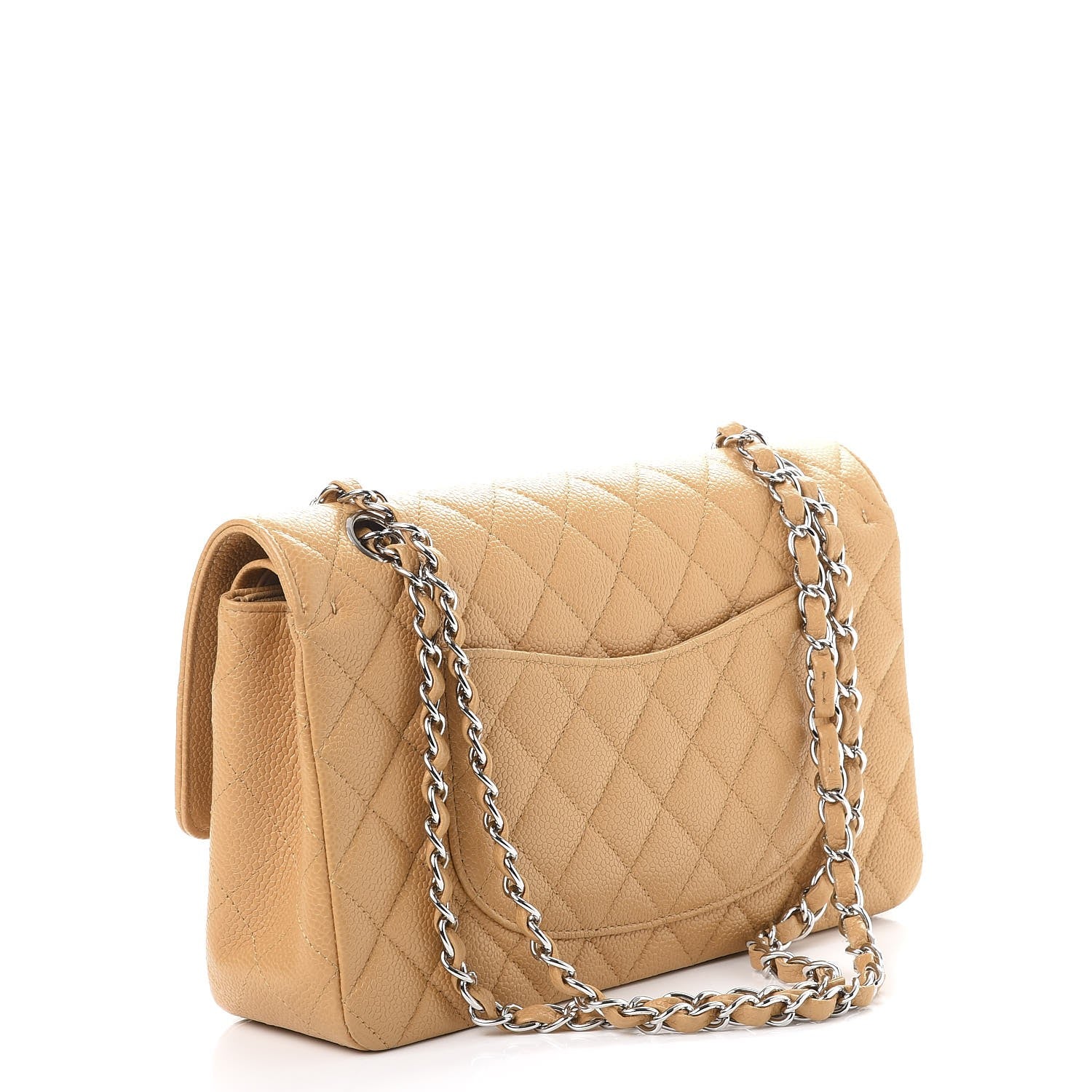 Chanel Caviar Quilted Medium Double Flap Beige 3 of 10
