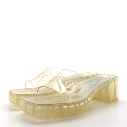 Gucci Rubber Gucci Logo Womens Platform 20/60mm Slide Sandals 39 Transparent 4 of 8