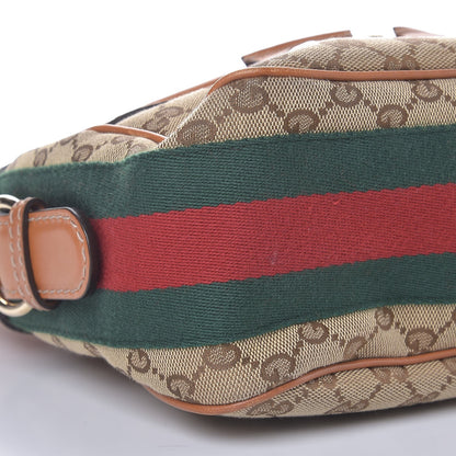 Gucci Monogram Large Horsebit Web Hobo Tan 10 of 12