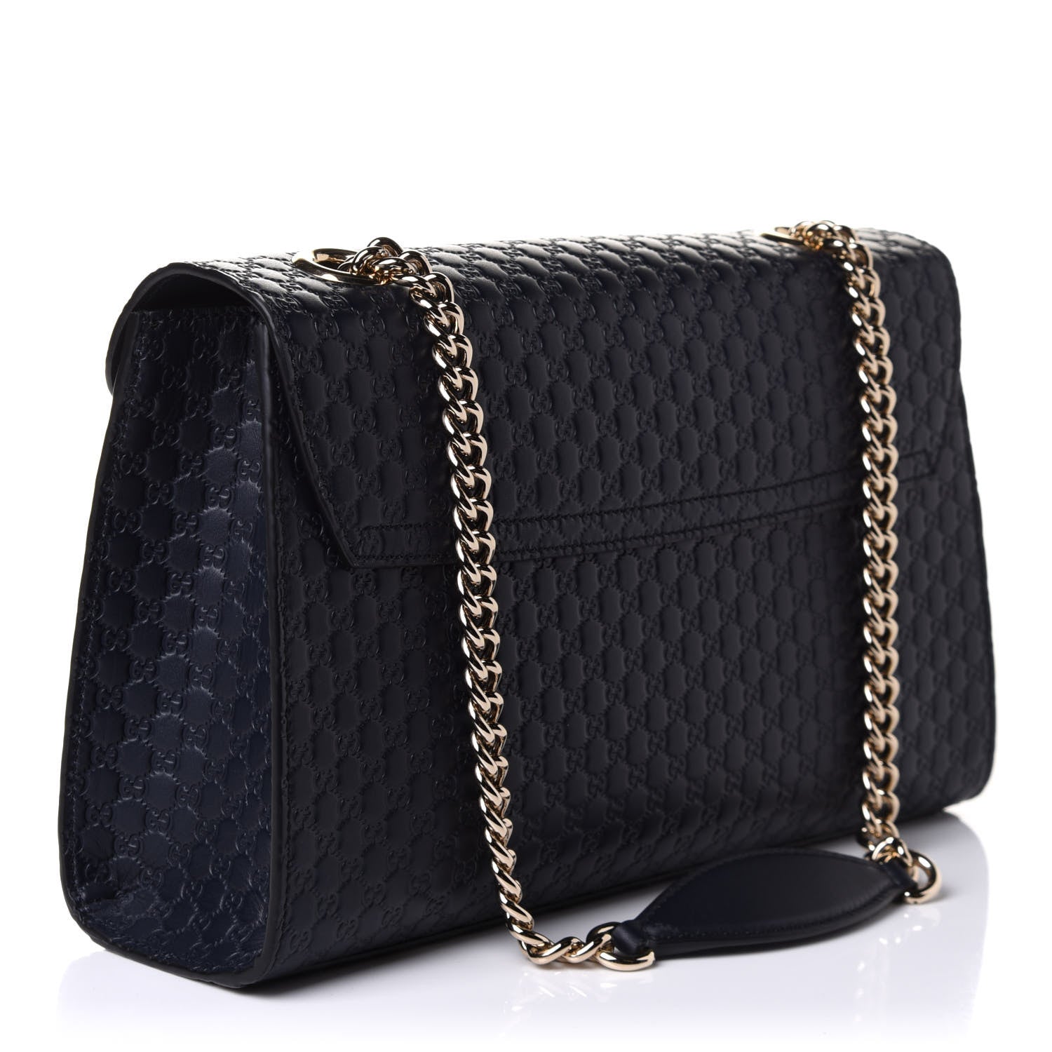 Gucci Soft Microguccissima Medium Emily Chain Shoulder Bag Blue 3 of 11
