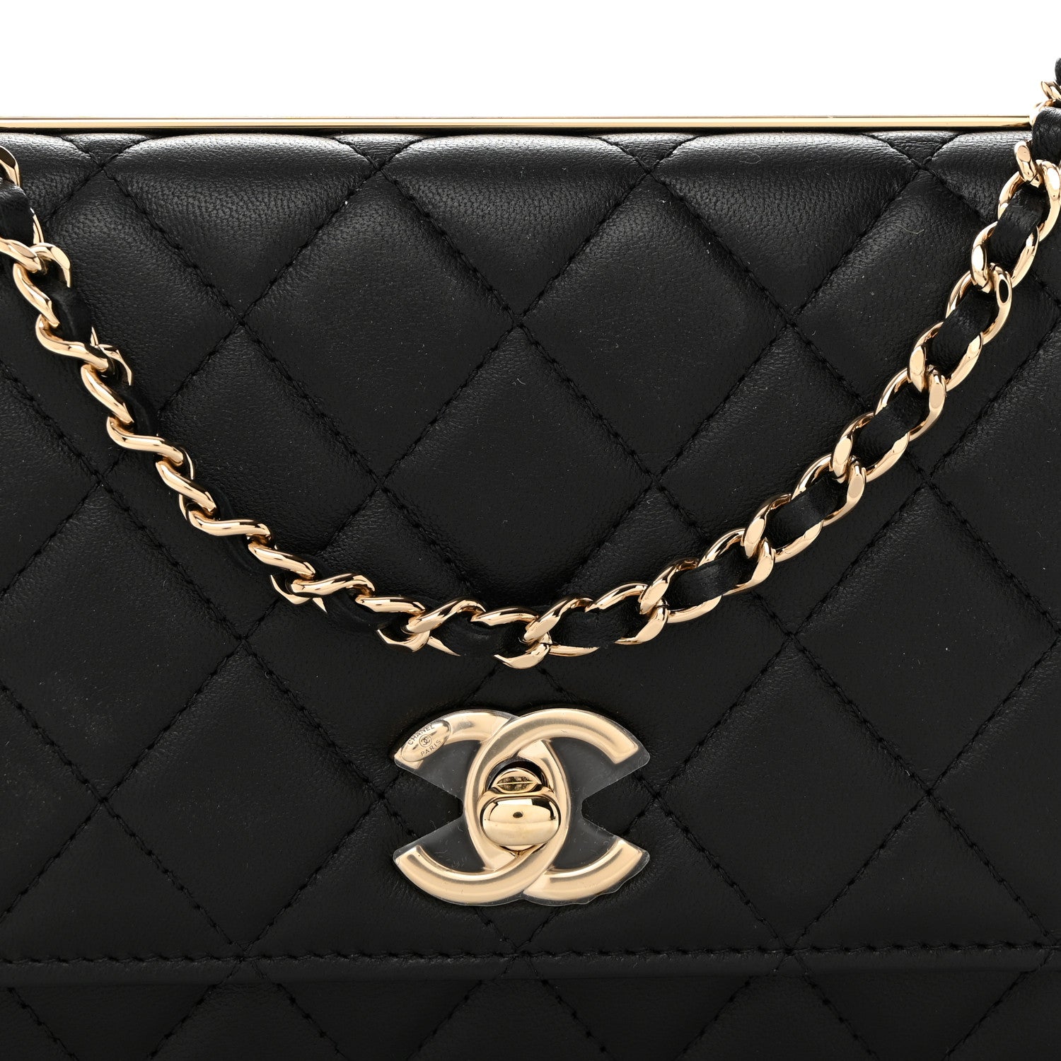 Chanel Lambskin Quilted Trendy CC Wallet On Chain WOC Black 9 of 12