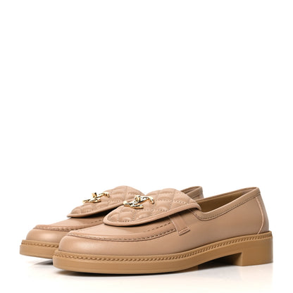 Chanel Lambskin Quilted CC Turnlock Loafers 39 Beige 3 of 8