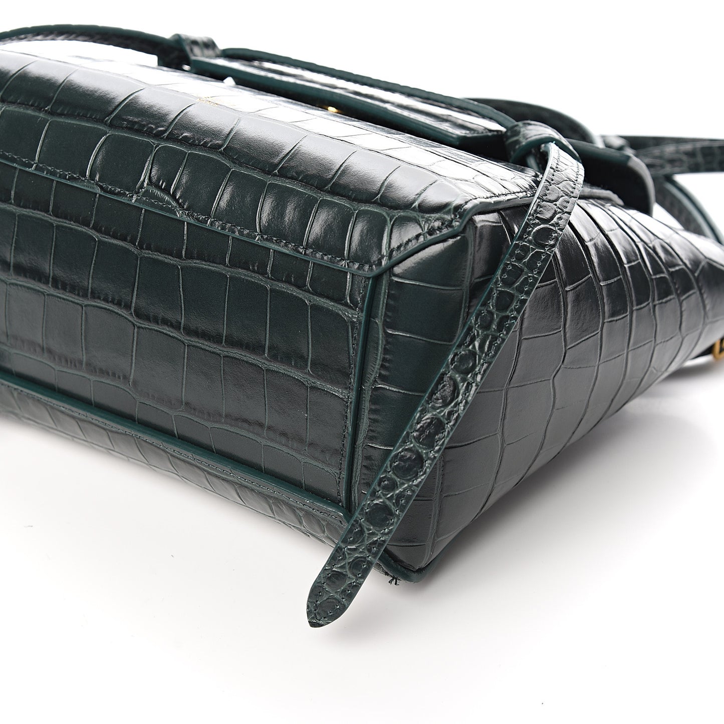 Calfskin Crocodile Embossed Nano Belt Bag Amazone