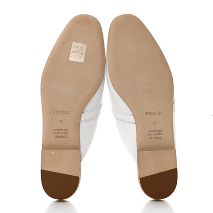 Hermes Calfskin Oz Mules 41 White 5 of 7