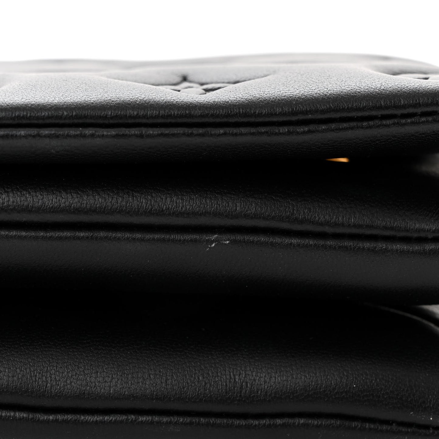 Lambskin Embossed Monogram Pochette Coussin Black