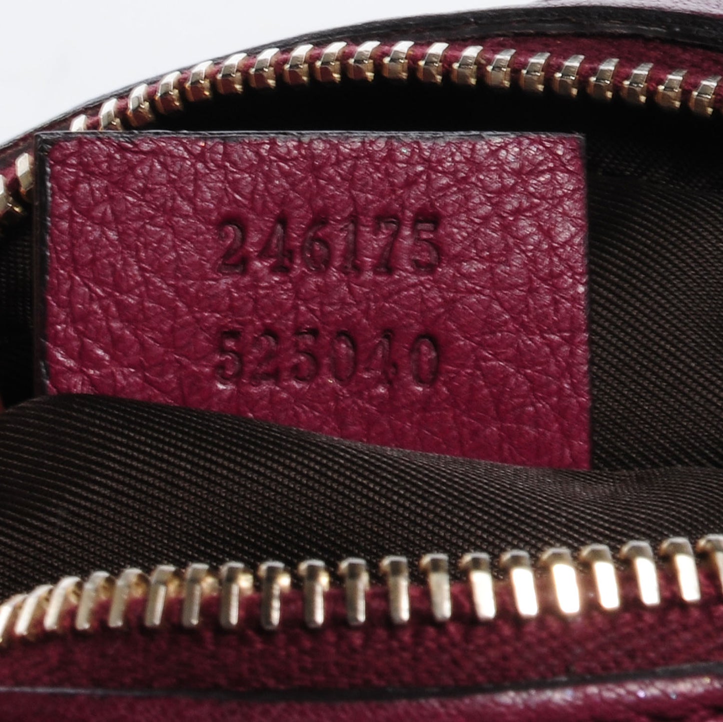Leather Medium Bamboo Cosmetic Case Cherry