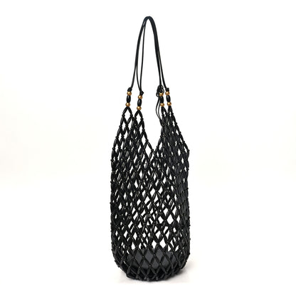 Saint Laurent Wood Beaded Hobo Bag Black 4 of 9