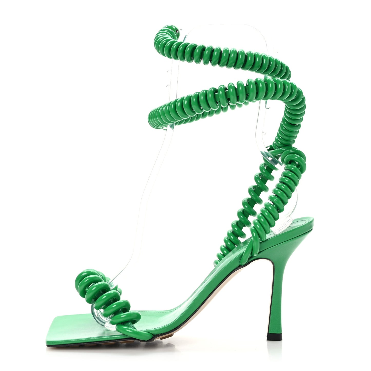 Rubber Wire Nappa Stretch 90mm Sandals 37.5 Grass