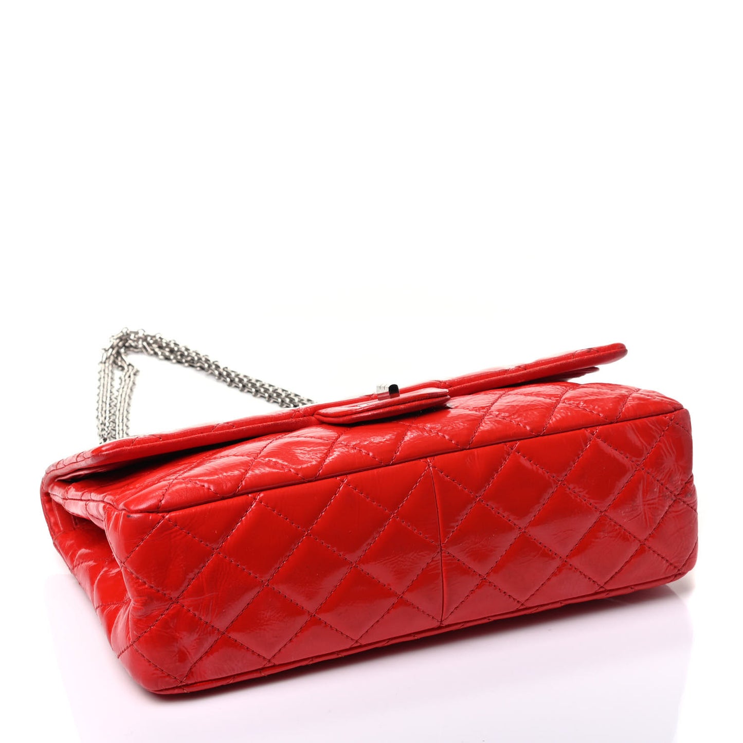 Distressed Patent Quilted 2.55 Reissue 227 Flap Red