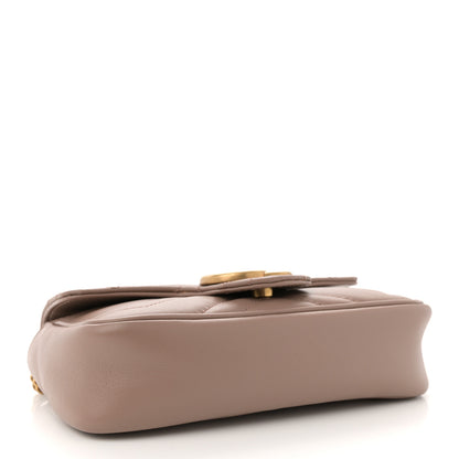 Gucci Calfskin Matelasse Super Mini GG Marmont Shoulder Bag Porcelain Rose 4 of 11