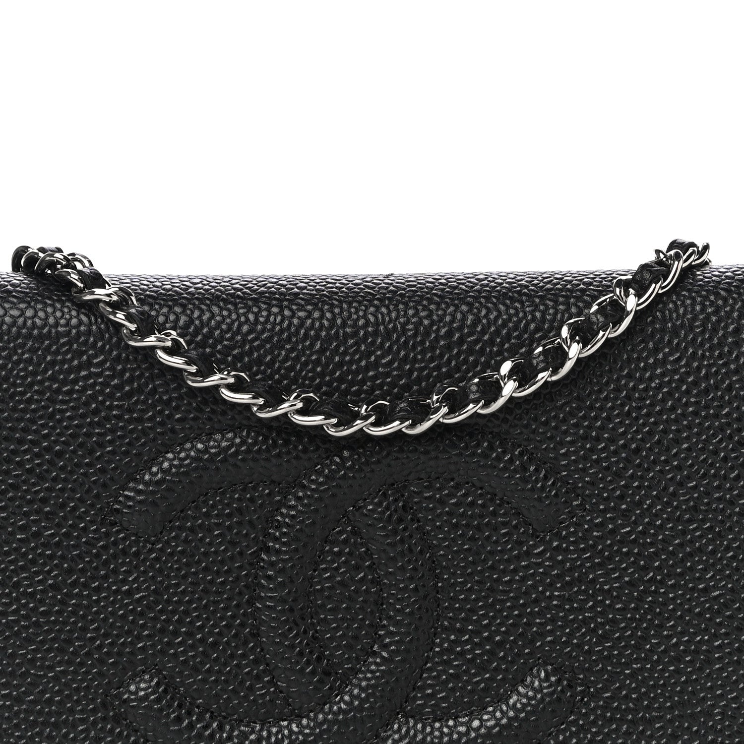 Chanel Caviar Timeless CC Wallet On Chain WOC Black 9 of 12