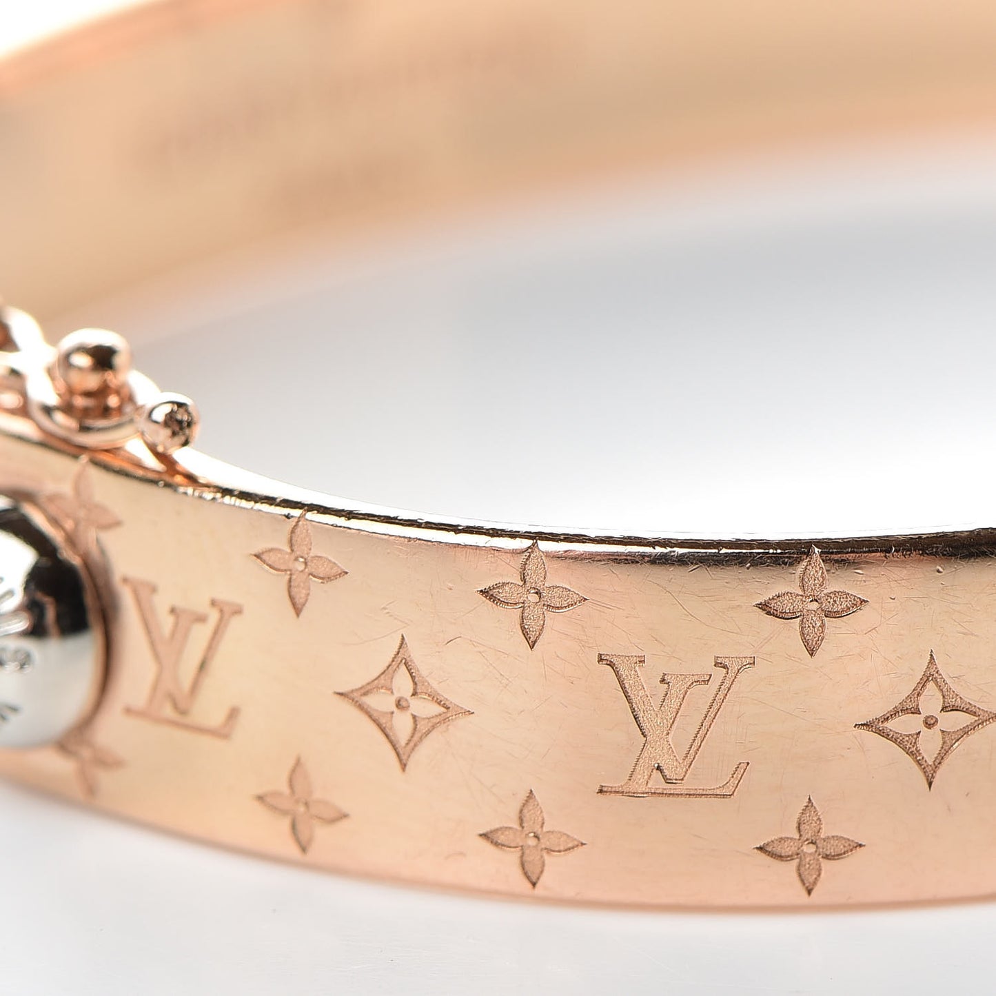 Brass Monogram Nanogram Cuff M Pink Gold