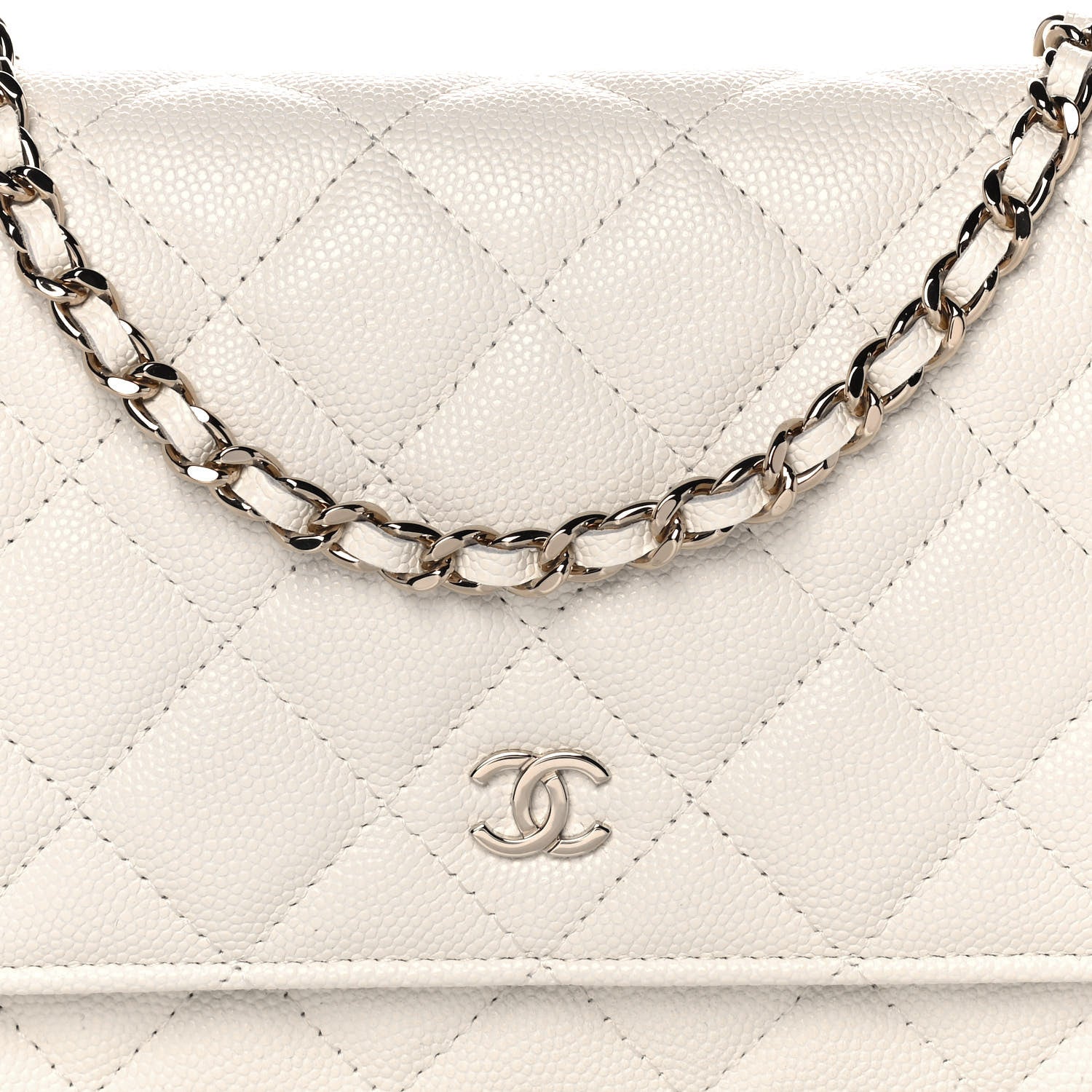 Chanel Caviar Quilted Wallet On Chain WOC White 7 of 11