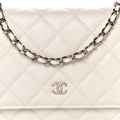 Chanel Caviar Quilted Wallet On Chain WOC White 7 of 11