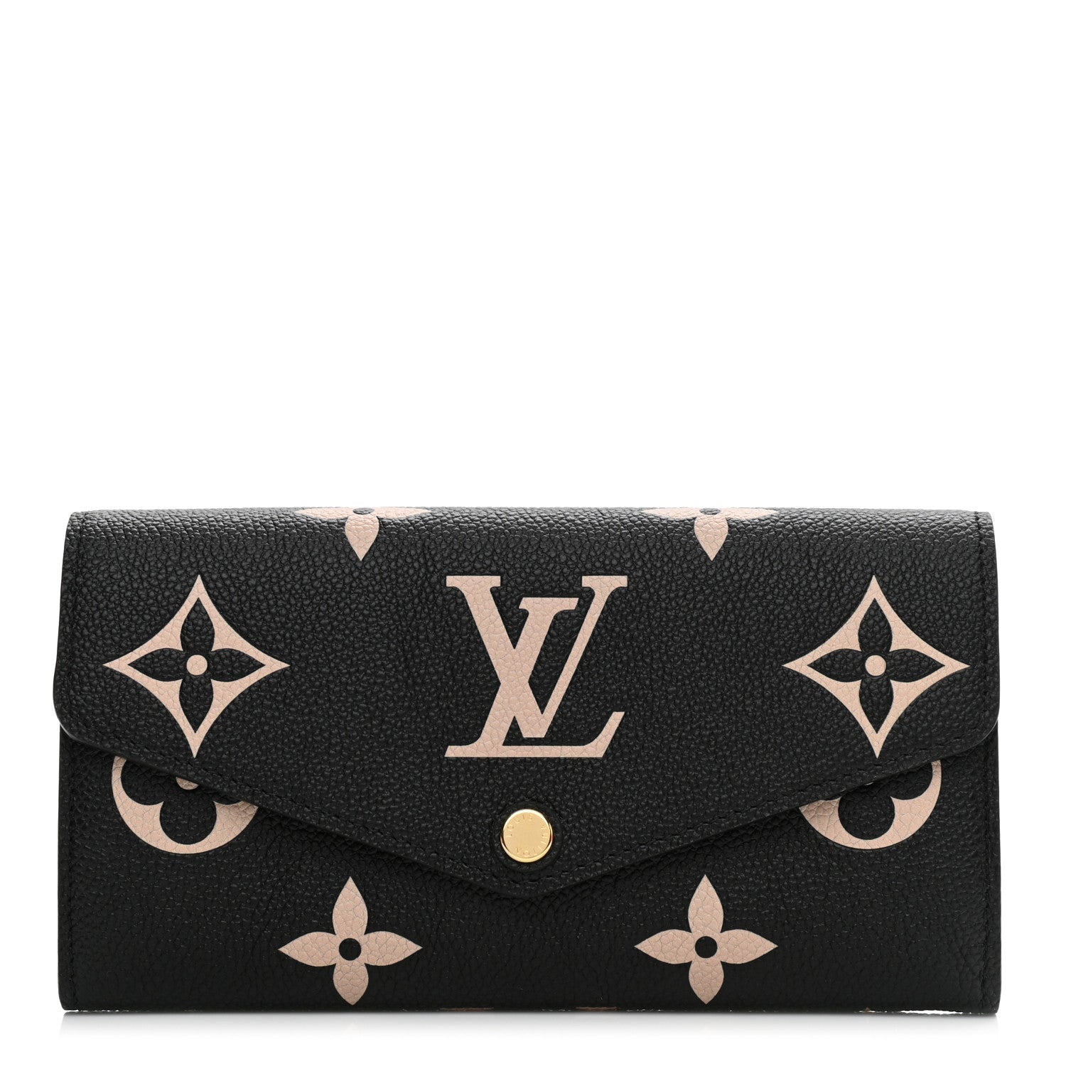 Louis Vuitton Monogram Empreinte Giant Sarah Wallet Black Beige 1 of 7