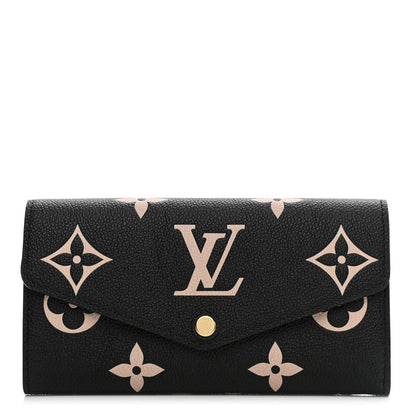 Louis Vuitton Monogram Empreinte Giant Sarah Wallet Black Beige 1 of 7