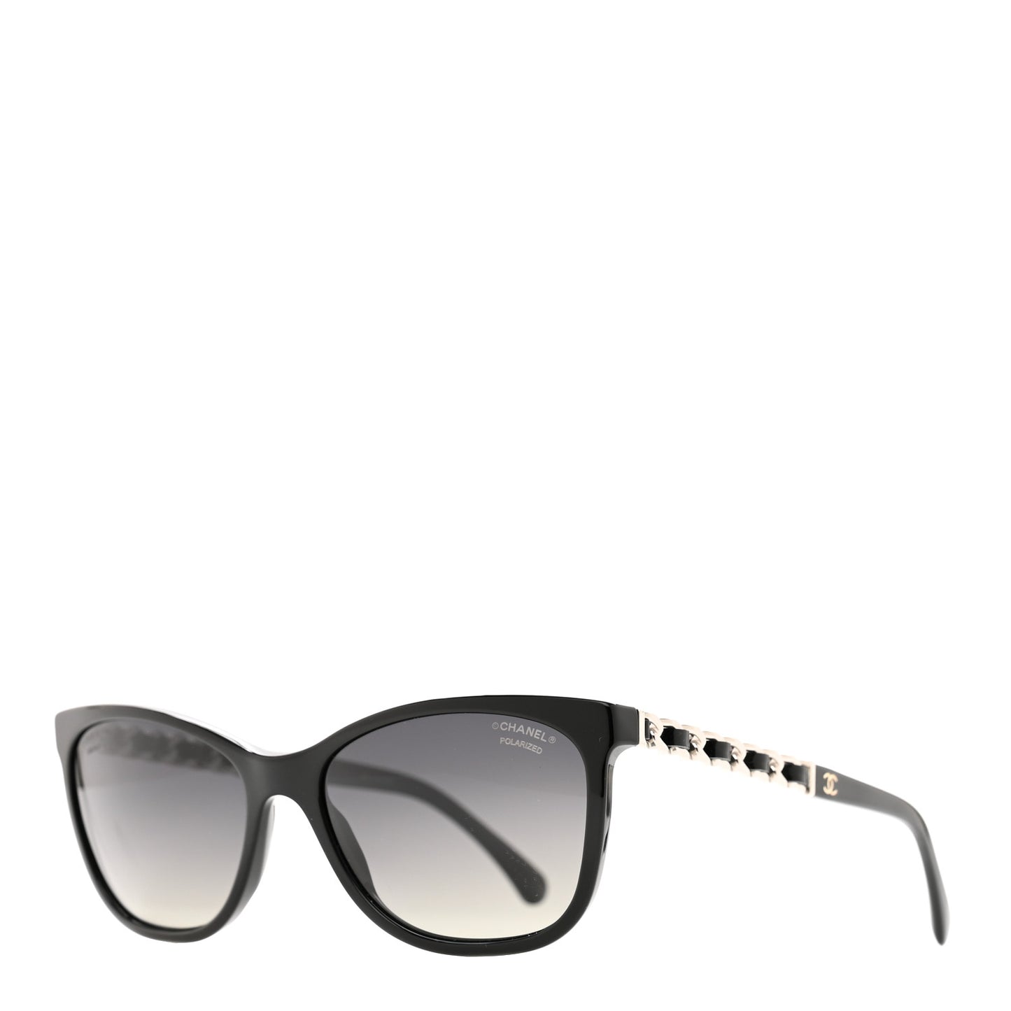 Cat Eye Chain Polarized Sunglasses 5260-Q Black