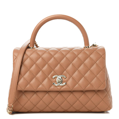 Chanel Caviar Quilted Small Coco Handle Flap Brown 1 of 11