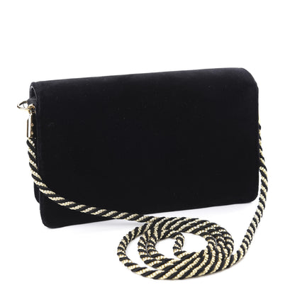 Gucci Velvet Crystal Square G Shoulder Bag Black 4 of 10