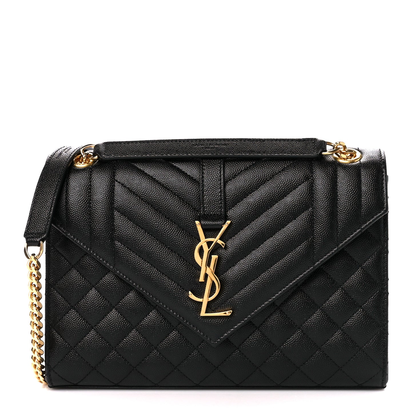 Grain De Poudre Textured Mixed Matelasse Triquilt Medium Monogram Satchel Black
