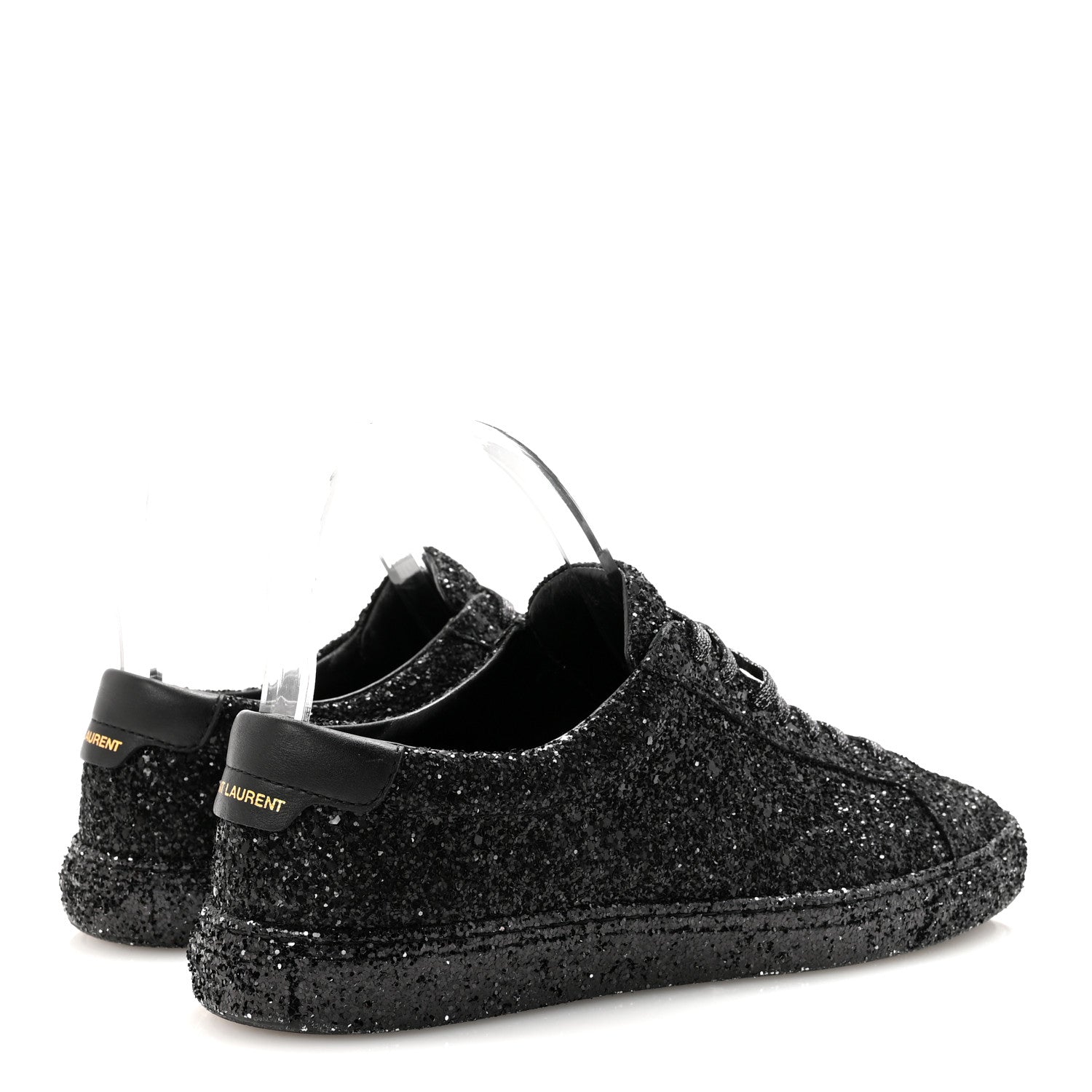Saint Laurent Calfskin Crystal Glitter Andy Sneakers 38.5 Black 10 of 20