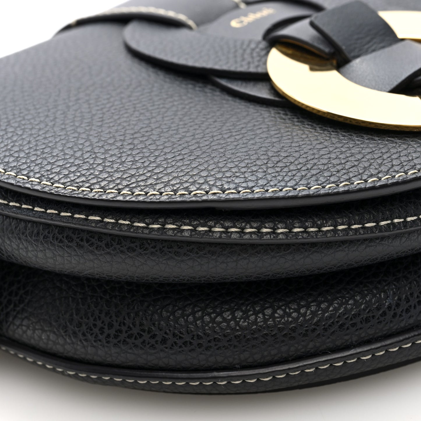 Grained Calfskin Small Darryl Saddle Crossbody Bag Black