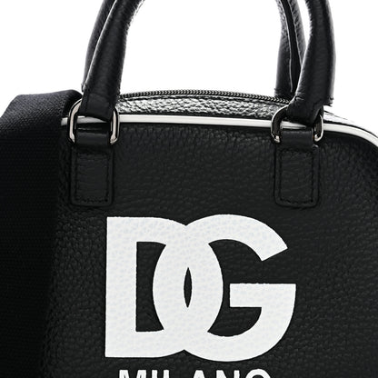 Dolce & Gabbana Calfskin Bowling Bag Black White 7 of 9