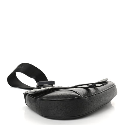 Christian Dior X SHAWN STUSSY Grained Calfskin Bee Saddle Bag Black 4 of 9