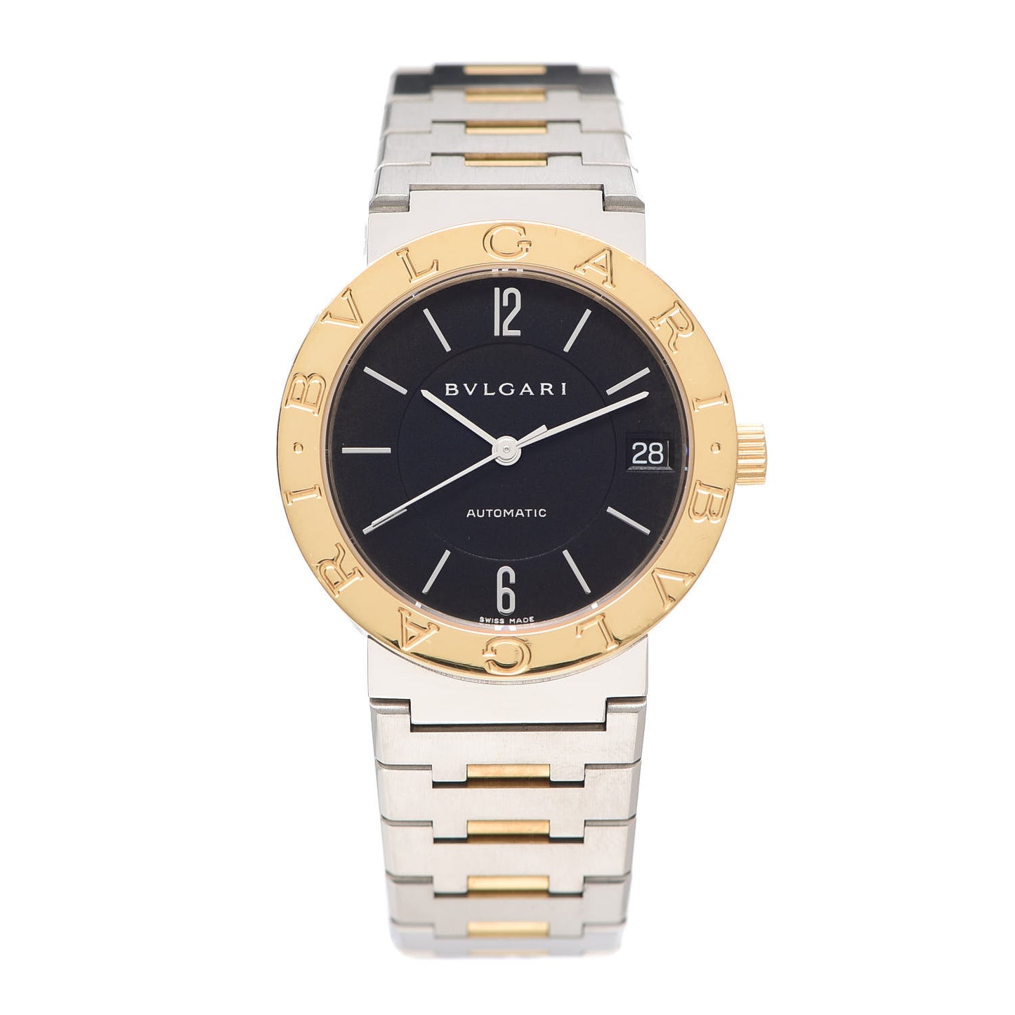 Stainless Steel 18K Yellow Gold 33mm Quartz Watch Black