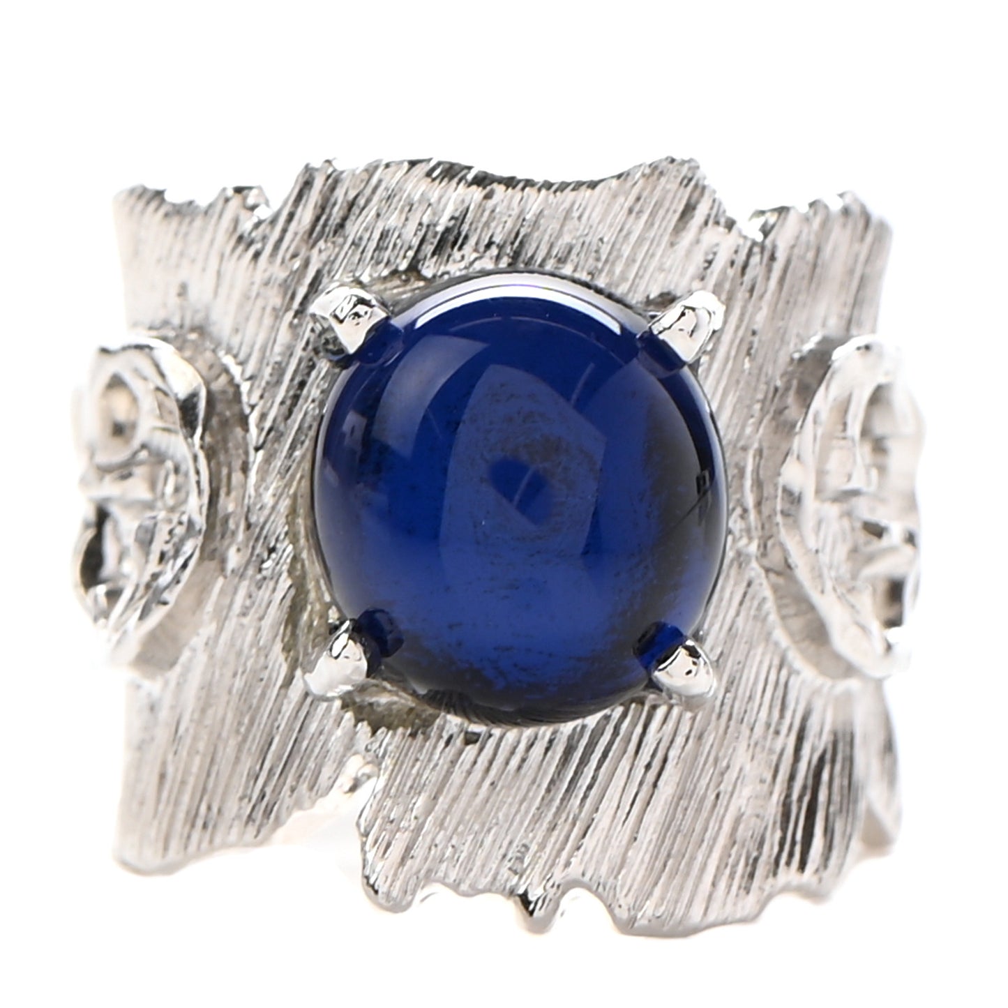 Metal Crystal GG Ring S Silver Blue