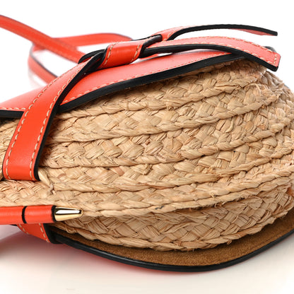 Loewe Calfskin Raffia Mini Gate Crossbody Bag Light Natural Orange 8 of 12